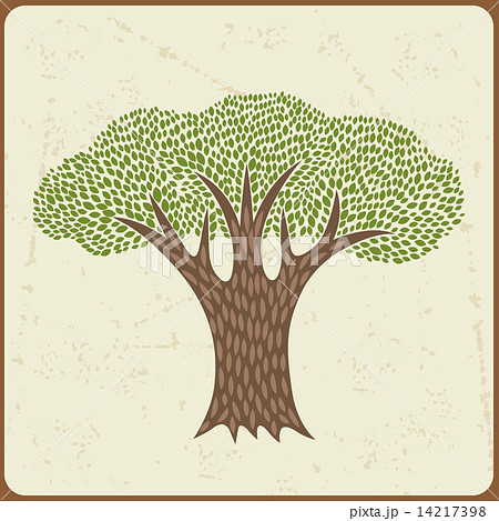 Abstract background with stylized tree in retro style Abstract background with stylized tree in retro style 14217398