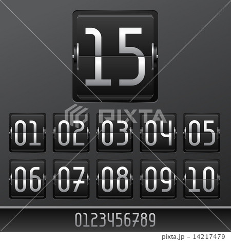 Mechanical scoreboard numbers panel background. 14217479