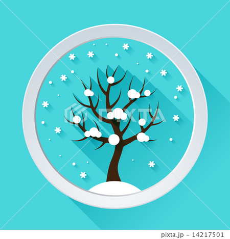 Background with winter tree in flat design style Background with winter tree in flat design style 14217501