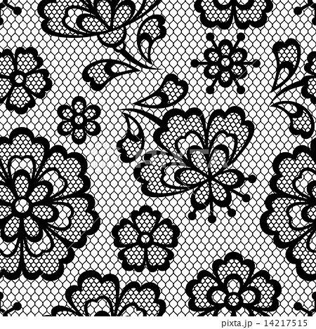 Old Lace Seamless Pattern Ornamental Flowers のイラスト素材
