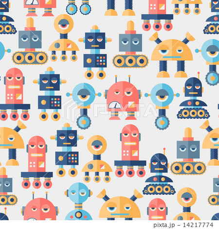 Seamless robots pattern in flat style Seamless robots pattern in flat style 14217774