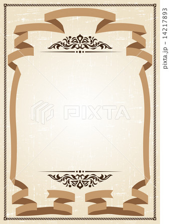 Vector vintage frame at grunge background with retro ornament. Vector vintage frame at grunge background with retro ornament. 14217893