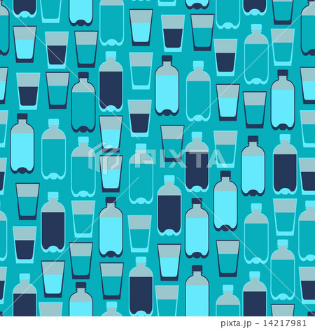 Seamless pattern with plastic bottles and glasses. 14217981