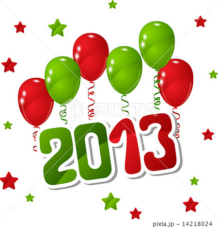 Vector New Year background with balloons and stars. Vector New Year background with balloons and stars. 14218024