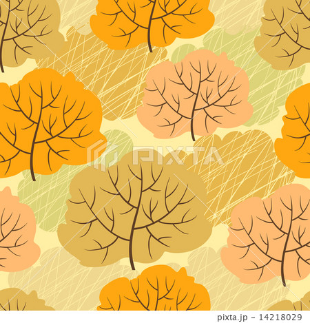 Seamless pattern with autumn trees. Vector illustration. Seamless pattern with autumn trees. Vector illustration. 14218029