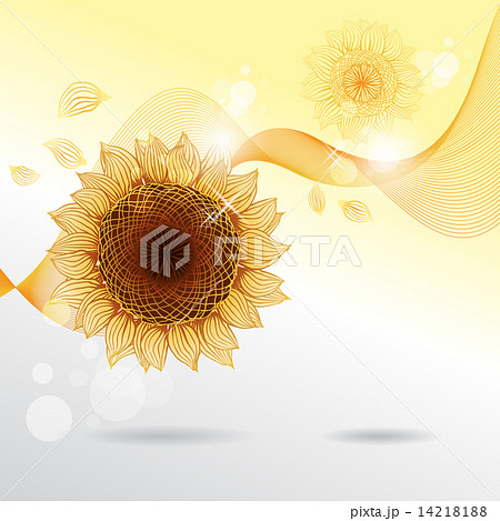 Yellow sunflowers. Vector flower element for design. 14218188