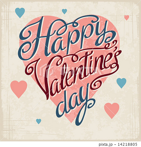 Retro background of vintage design with hearts. 14218805