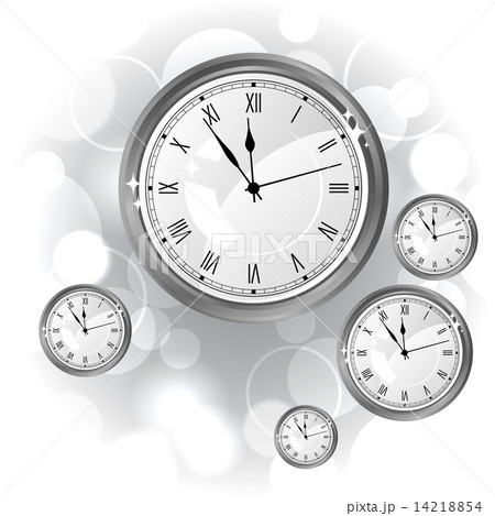 Stylish vector background with silver glossy watches 14218854