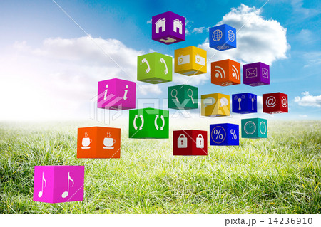 Composite image of app cubes Composite image of app cubes 14236910