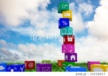 Composite image of app cubes Composite image of app cubes 14236917