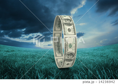 Composite image of wheel of dollars Composite image of wheel of dollars 14236942