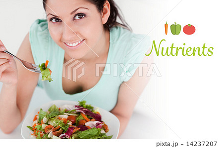 Nutrients against ecg line on white background with grid 14237207