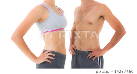 Mid section of a fit young couple 14237460