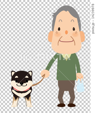 爺爺_與Shiba Inu一起散步 14239978
