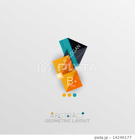 Glossy paper style geometric abstract infographic design 14240177