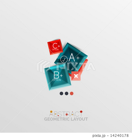 Glossy paper style geometric abstract infographic design 14240178