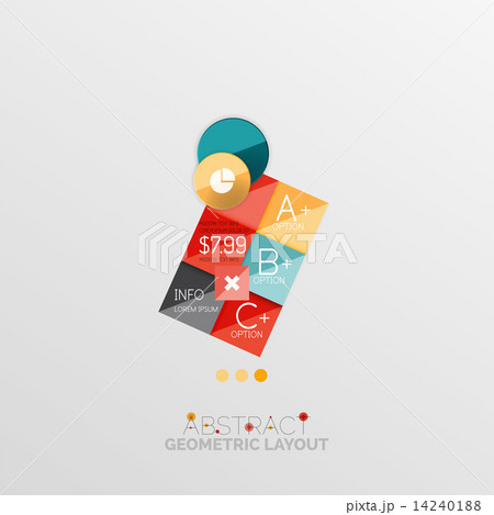 Glossy paper style geometric abstract infographic design 14240188