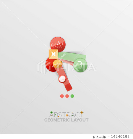 Glossy paper style geometric abstract infographic design 14240192