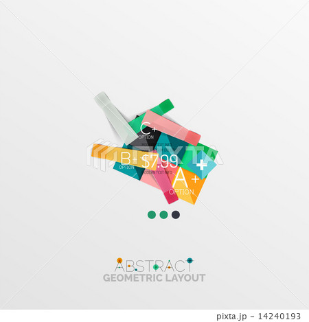 Glossy paper style geometric abstract infographic design 14240193