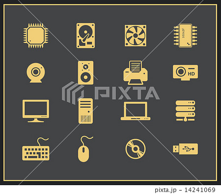 Computer hardware icons 14241069