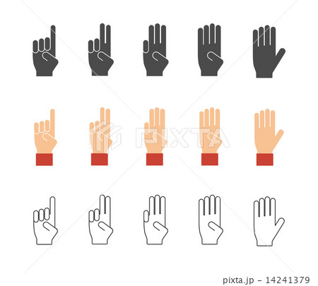 Numbers hand gesture icons 14241379