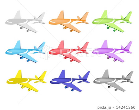 Colorful Illustration Set of Commercial Airplane Icon 14241560