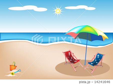 beach lounger with umbrella