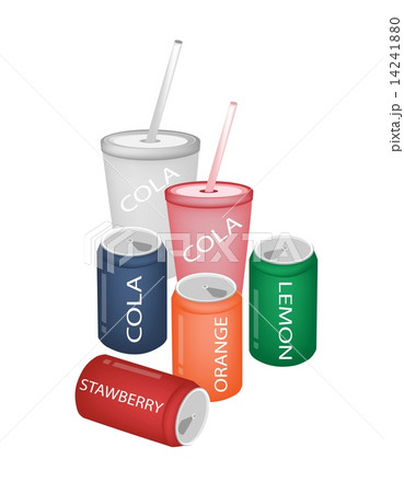 Set of Refreshing Soda Drinks in Various Packaging 14241880