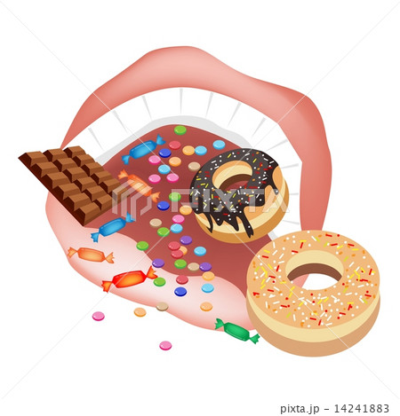 Person Eating Unhealthy Sweet Food on White Background Person Eating Unhealthy Sweet Food on White Background 14241883