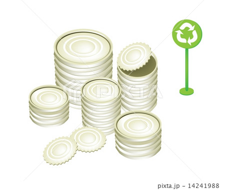 Aluminum or Tin Cans and Recycling Symbol 14241988