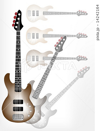 Beautiful Brown Electric Guitar With Guitar のイラスト素材