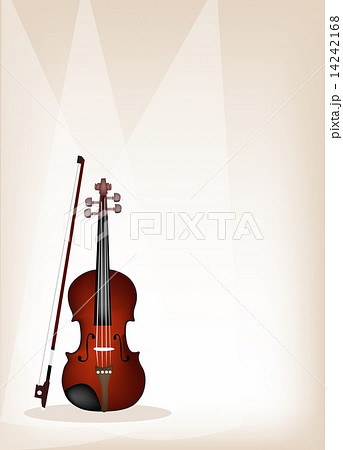 A Beautiful Violin on Brown Stage Background A Beautiful Violin on Brown Stage Background 14242168