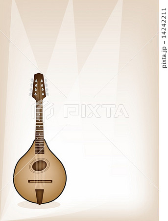 A Beautiful Antique Mandolin on Brown Stage...のイラスト素材