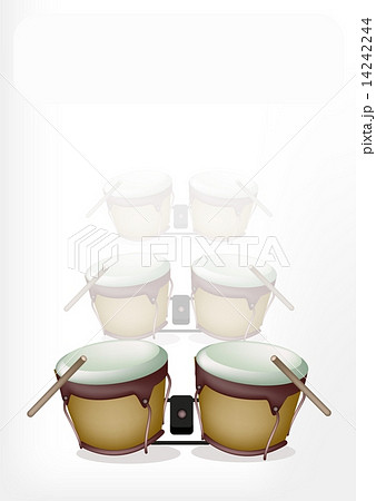 Bongo Drum with Sticks on White Background 14242244