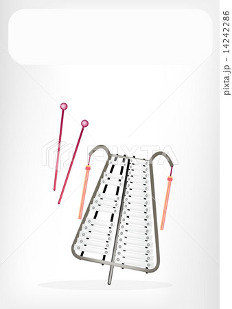 A Musical Bell Lyra with A White Banner 14242286