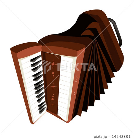 A Retro Accordion Isolated On White Backgroundのイラスト素材