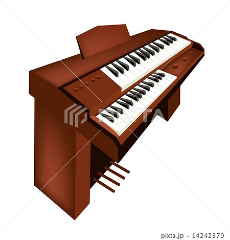 A Retro Pipe Organ Isolated On White Backgroundのイラスト素材