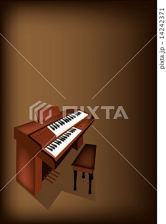 A Retro Pipe Organ on Dark Brown Background A Retro Pipe Organ on Dark Brown Background 14242371