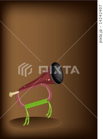 A Musical Bugle on Dark Brown Background 14242407