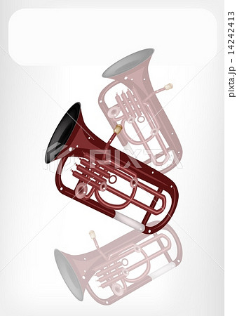 A Musical Euphonium With A White Bannerのイラスト素材