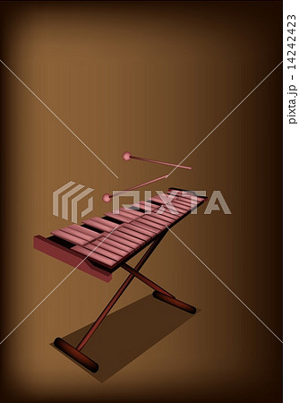 A Retro Xylophone on Dark Brown Background A Retro Xylophone on Dark Brown Background 14242423
