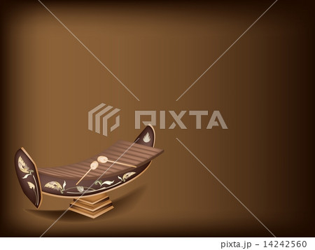 A Beautiful Thai Xylophone on Dark Brown Background 14242560