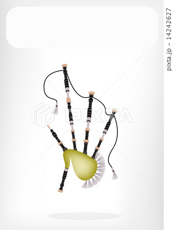 A Scottish Bagpipe with A White Banner 14242627