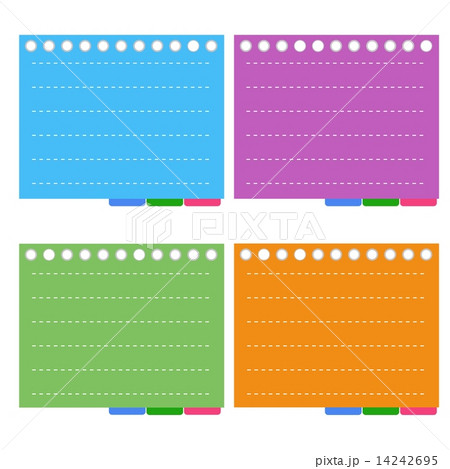 Four Color of  Lined Spiral Notepad Papers with Tabs 14242695