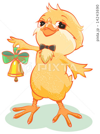 Yellow chicken rings the bell 14243690