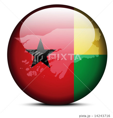 Map on flag button of Guinea Bissau Map on flag button of Guinea Bissau 14243716