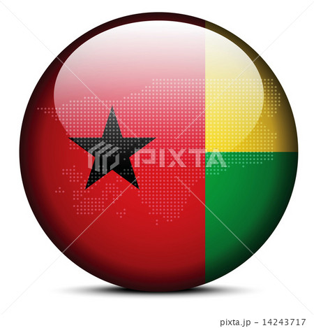 Map with Dot Pattern on flag button of Guinea Bissau Map with Dot Pattern on flag button of Guinea Bissau 14243717