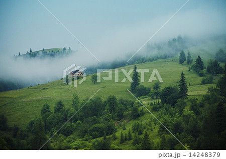Foggy mountain  landscape 14248379