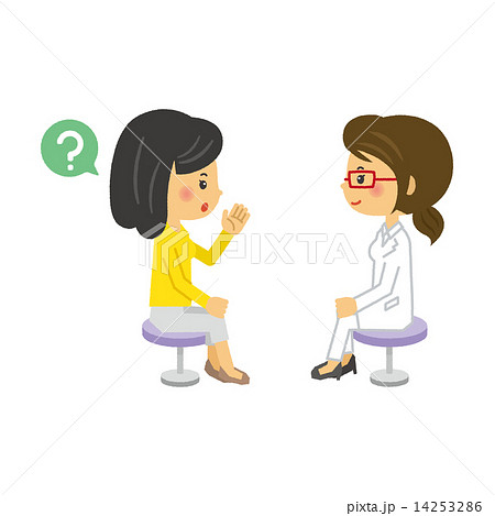 病院 先生 カウンセリング 女性のイラスト素材