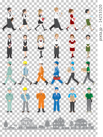 様々な人々のイラスト / 働く人々 14253320